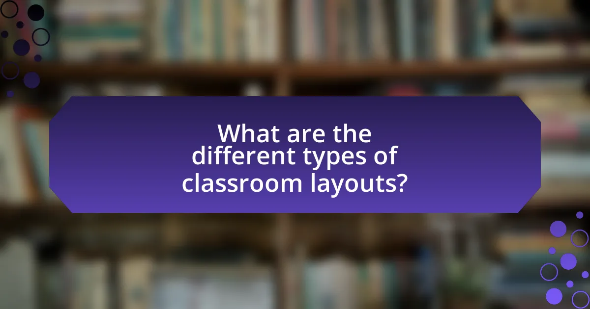 What are the different types of classroom layouts?