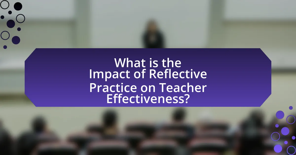 What is the Impact of Reflective Practice on Teacher Effectiveness?